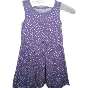 Jumping Beans Girls Midi Sleeveless Flair Dress Purple White Polka Dots Size 5